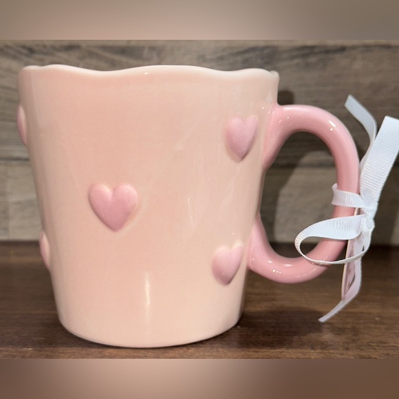 Super Cute Pink Ceramic Mug with Hearts 💕 Perfect Valentines Day - NEW - Picture 5 of 11